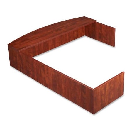 Lorell Lorell L-Shaped Reception Counter, 76.8"W x 66"D x 14.8"H, Cherry - Essentials Series 69700